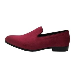 Alfani Zion Slipper Loafer Burgundy Velvet Slip On Casual Shoe Men's 9 M